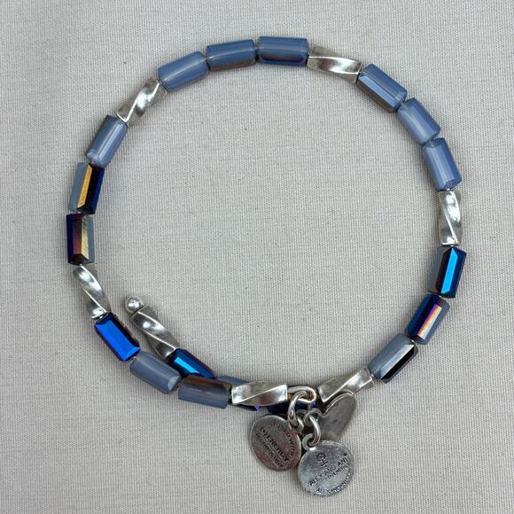 Alex and Ani Bracelet Lot - Vintage Sixty Six and Beaded Wrap Blue Green Energy - Picture 4 of 12